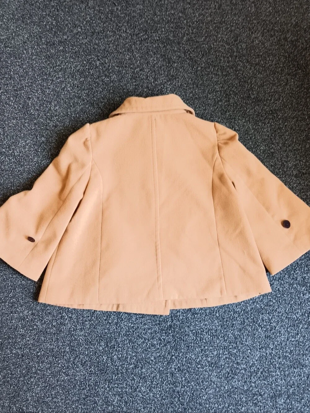 Forever 21 Tan Double-Breasted Peter Pan Collar Peacoat Womens Size Large